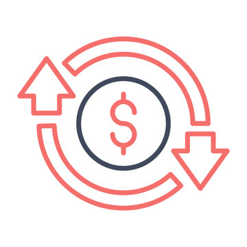Increase and Decrease in Rate Icon