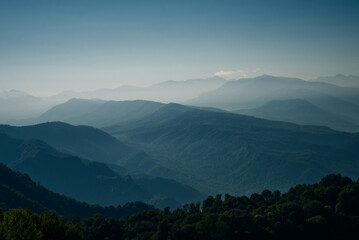 Obraz premium Landscape of Nature Park, Caucasian Mountains, Republic of Adygea, Russia