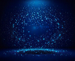 Obraz premium Blue particle abstract background, Abstract blue background