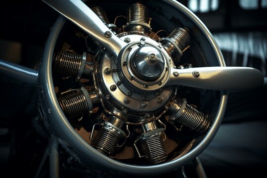 An understated picture of a plane radial engine. Generative AI © Galatea