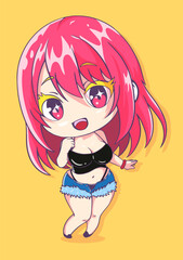 Chibi Anime illustrations for streetwear design, merchandise, fashion, apparel or stickers and T-shirt in vector 