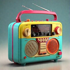 Rádio rêtro colorido