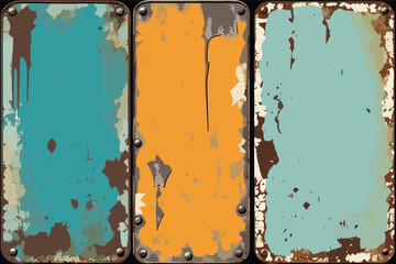 Aged Rustic Metal Texture with Varied Details and Worn Paint Surface for Creative Design Projects, Vintage Art, and Backgrounds
