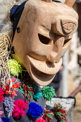 Traditional mask of the carnival of Lazarim. Portugal. Careto do Lazarim.