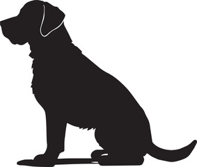 Vector illustration of a black and white Labrador Retriever, a breed known for its friendly and gentle nature	
