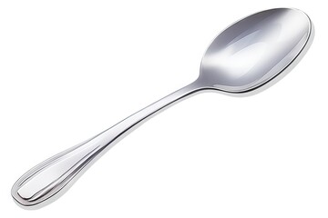 A polished stainless steel tablespoon perfect isolated on a white background.