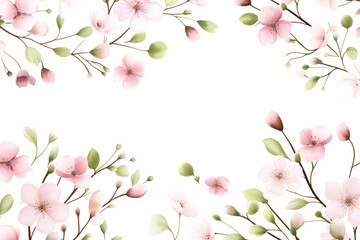 Spring flower pattern on white background, illustration generated by AI