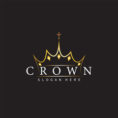 gold crown logo vector,illustration, bussines and company
