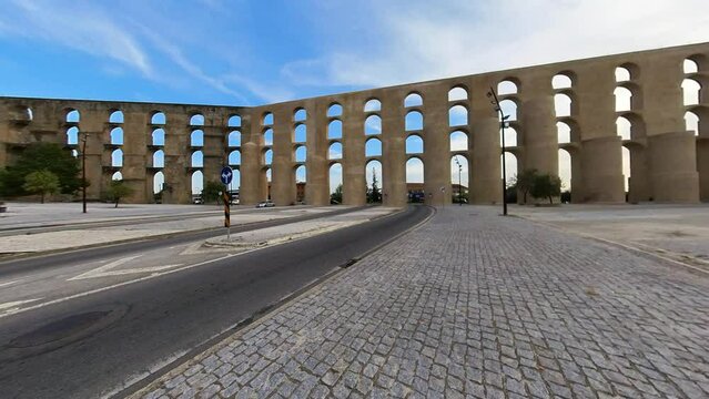 Time Shift at the Amoreira Aqueduct in Elvas, Alentejo