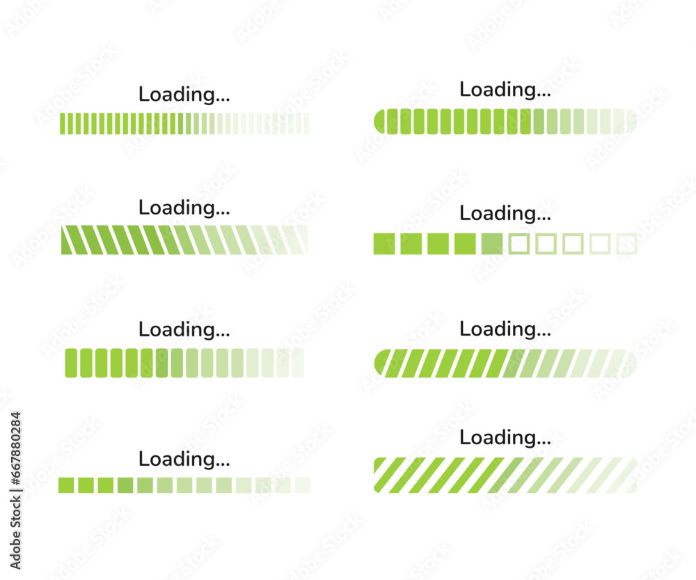 Fototapete progress loading bar icons. loading bar element icon set. loading progress bar vector illustration