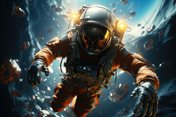 Security measures in space exploration to protect astronauts and ensure the success of missions. Concept of space travel safety. Generative Ai.