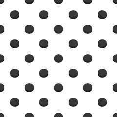 Ice hockey puck seamless pattern with simple sport symbols. Hockey vector print. Winter sporting repeated wallpaper for activity designs, fancier prints. Minimalistic style