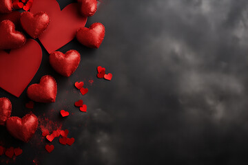 Valentine's Day background. hearts and copy space. generative ai