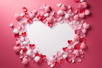 Obraz premium Valentine's Day background. hearts and copy space. generative ai