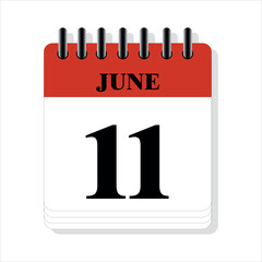 June 11 calendar date design