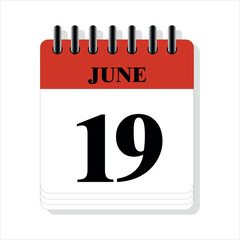 June 19 calendar date design