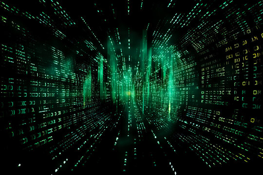 Matrix style binary code digital background.