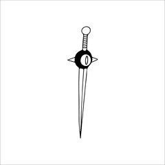 vector illustration of knight sword