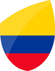 Colombia flag in rugby icon style