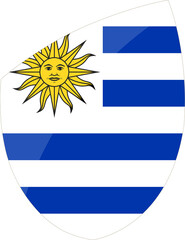 Obraz premium Uruguay flag in rugby icon style