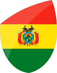 Bolivia flag in rugby icon style
