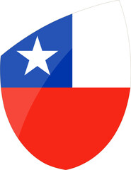 Chile flag in rugby icon style