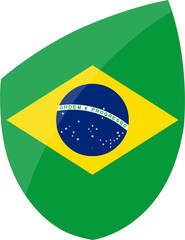 Brazil flag in rugby icon style