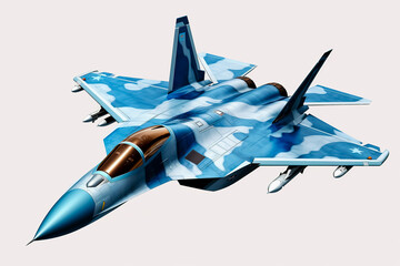 Jet fighter on white background, 3d rendering.