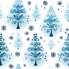 Fototapeta na wymiar Christmas tree seamless pattern, tileable holiday country print for wallpaper, wrapping paper, scrapbook, fabric and product design