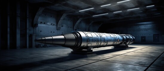 Nuclear warhead missile in silo - obrazy, fototapety, plakaty