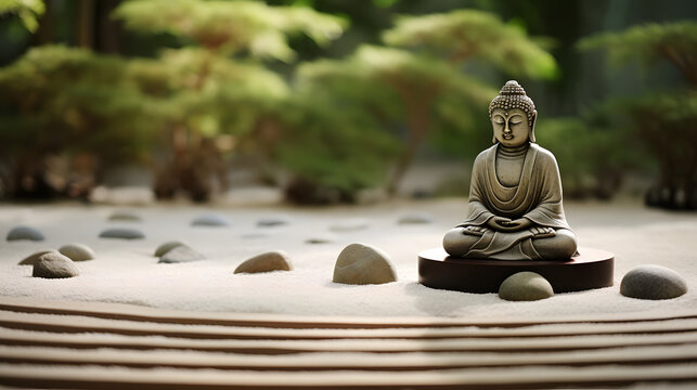 Buda Tranquilo: Una Peque&ntilde;a Estatua de Serenidad, AI Generative