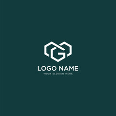 initial letter MG logo Creative modern elegant trendy template vector stock