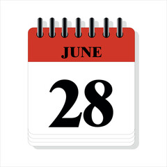 June 28 calendar date design