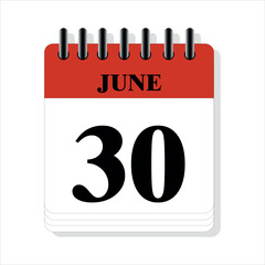 June 30 calendar date design