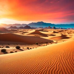 Fototapeta na wymiar sunset in the desert generative AI tool