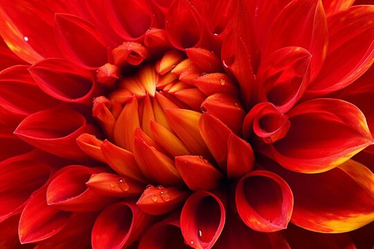 vibrant red dahlia flower close-up. Generative AI