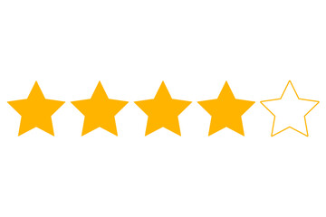 Four star rating. Product review Flat & Unique icon for apps and websites - obrazy, fototapety, plakaty