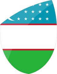 Uzbekistan flag in rugby icon style