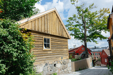 Fototapeta na wymiar Traditional old Scandinavian house in Oslo, Norway