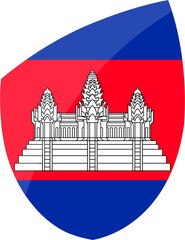 Cambodia flag in rugby icon style