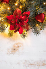 Christmas decoration on the wooden background	