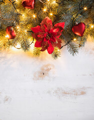 Christmas decoration on the wooden background	 - 667896852