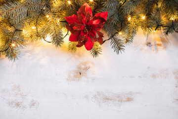 Christmas decoration on the wooden background	
