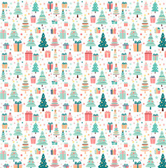 modern seamless Christmas pattern on a white background
