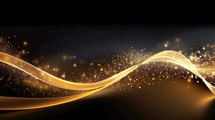 DYNAMIC ELEGANT GOLDEN WAVE ON DARK BACKGROUND. legal AI