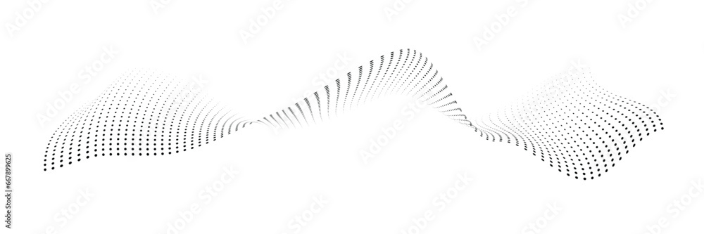 Poster technology abstract background. geometric dotted curve shapes.