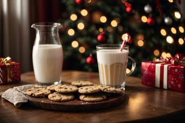 Milk and cookies for santa claus