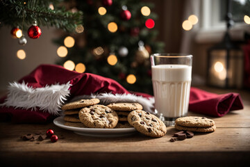Milk and cookies for santa claus