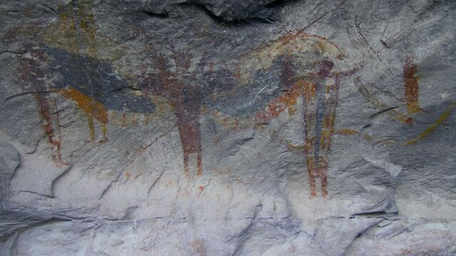 Lower pecos style rock art-Pictographs Texas,USA 