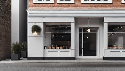 Nordic minimalist style front design for restaurant or cafe store